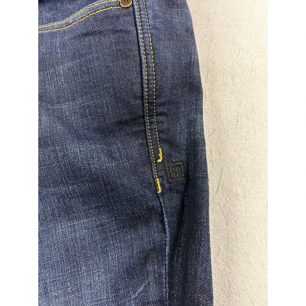 5.11 Tactical Defender-Flex Jeans Mens 40x32 Dark Wash Straight Fit Blue Denim